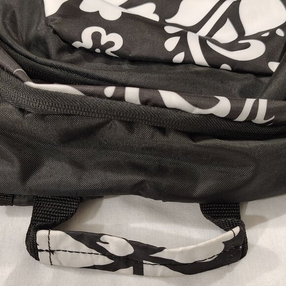 EastSport Black White Floral Backpack Multiple Compartments Adjustable Straps - Picture 6 of 16
